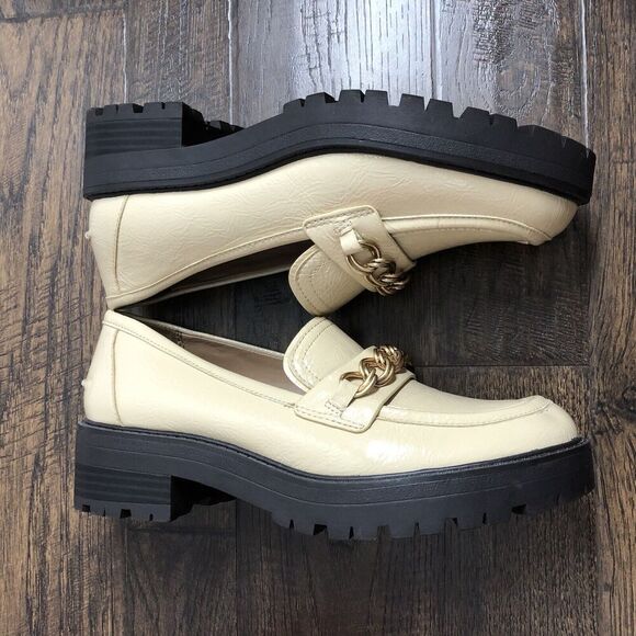 Sam Edelman Taelor Size 6.5 Chunky Y2K‎ Platform Loafer Shoes Tan Neutral Career - Picture 10 of 14